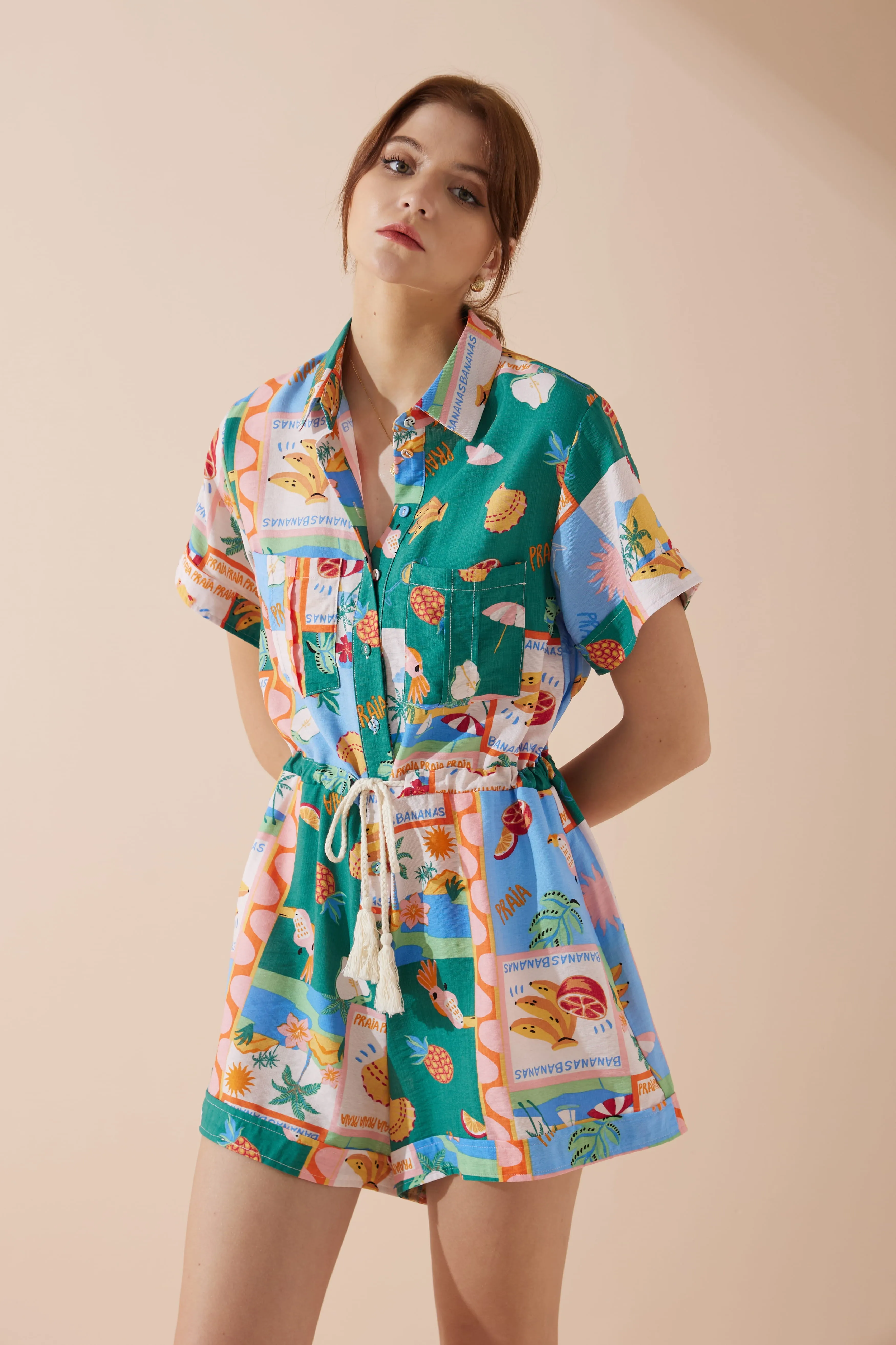 Praia Multicolour Tropical Playsuit