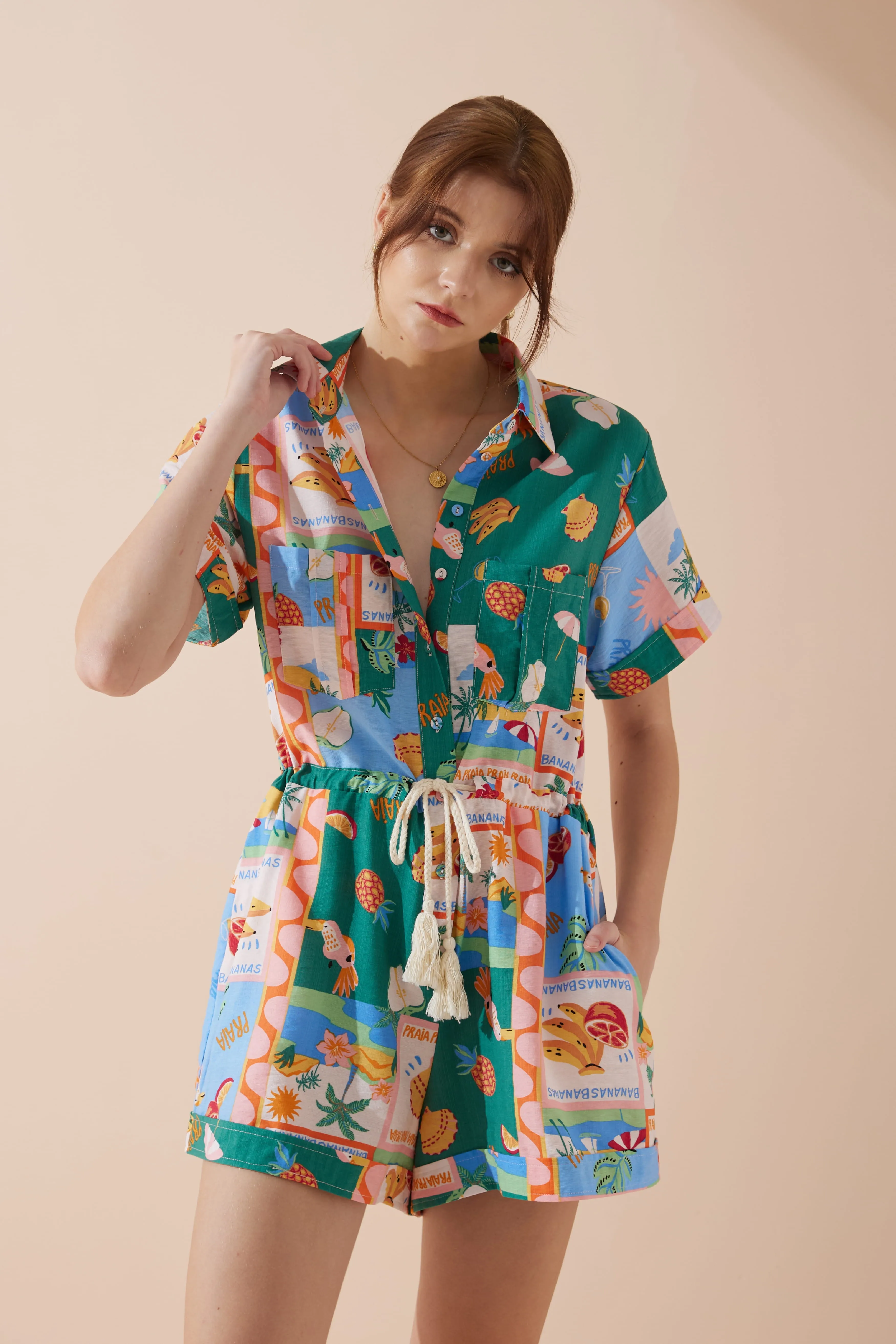 Praia Multicolour Tropical Playsuit