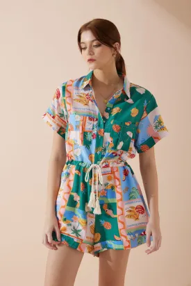 Praia Multicolour Tropical Playsuit