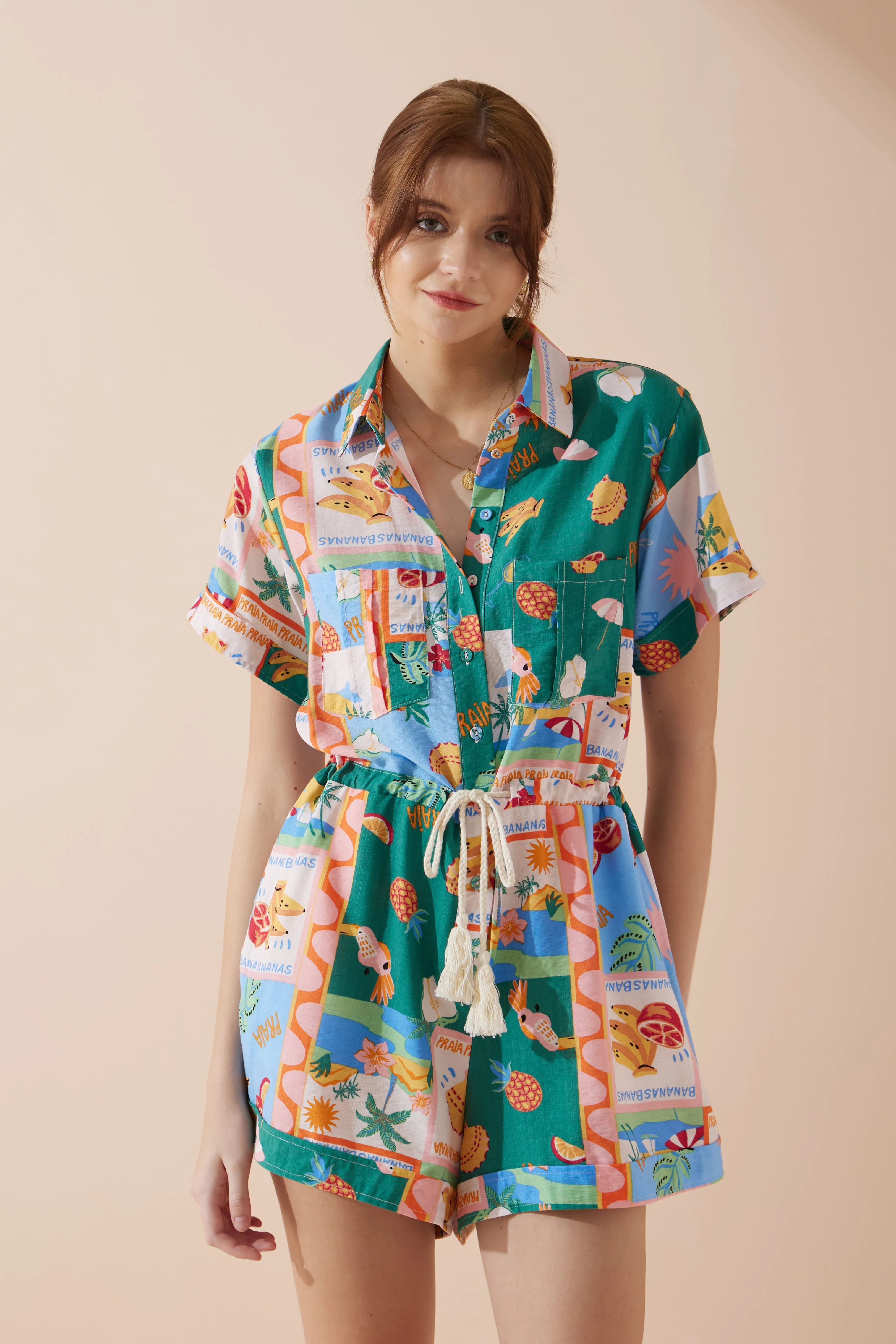 Praia Multicolour Tropical Playsuit