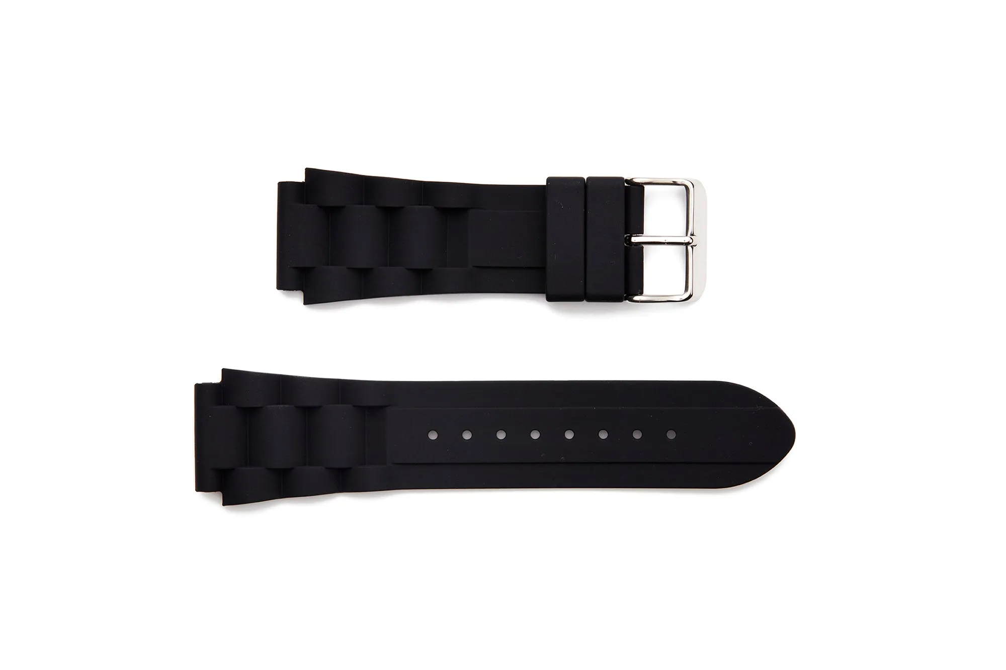 RUB-35 Oyster Style Rubber Watch Band