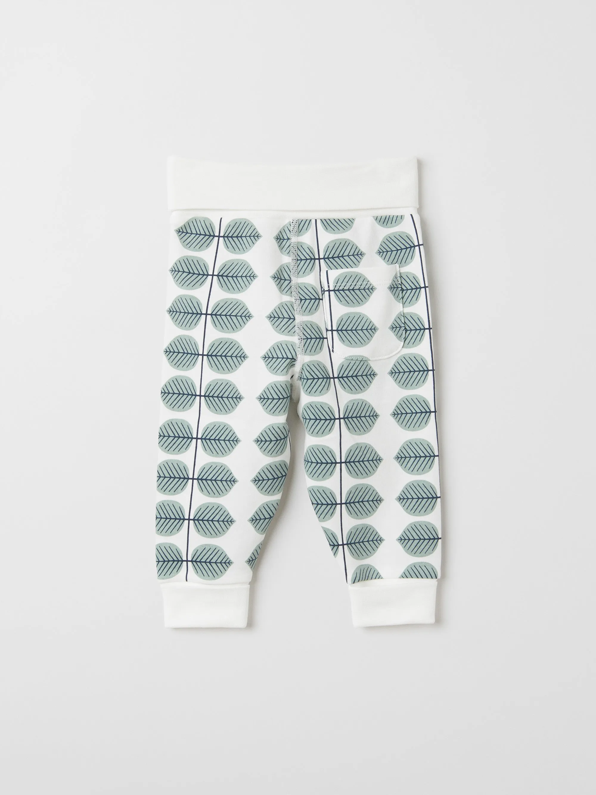 Scandi Leaf Print Baby Leggings