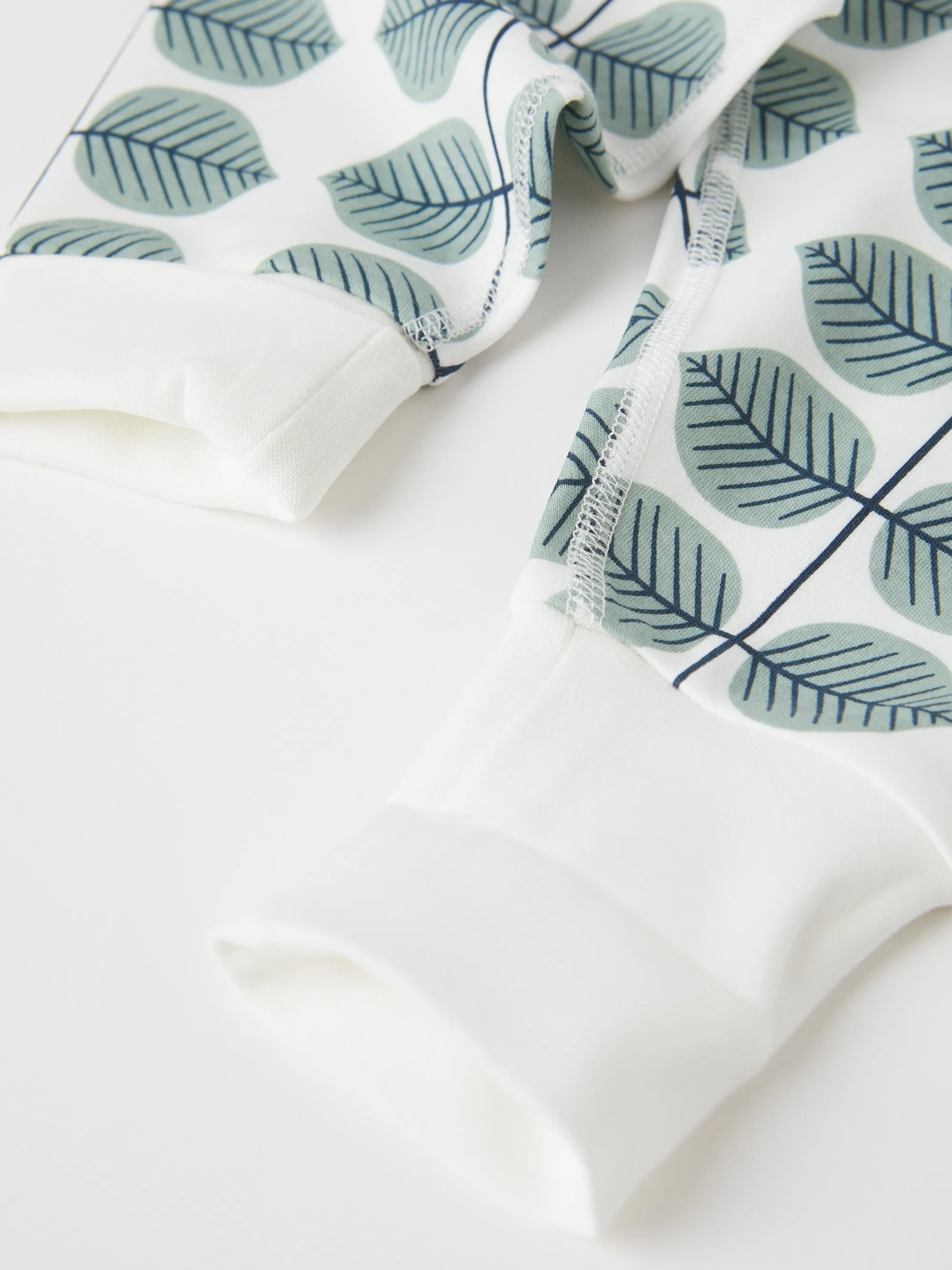 Scandi Leaf Print Baby Leggings