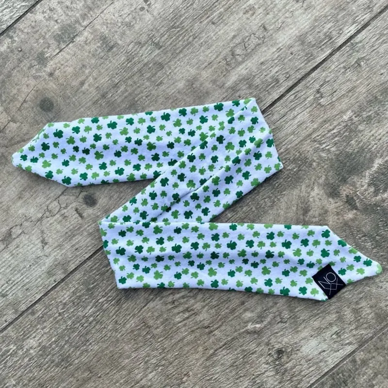 Stylish Bandanna-Style Headband with Shamrock Design for Boys