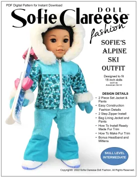 Sofie's Alpine Ski Outfit 18 Inch Doll Sewing Pattern