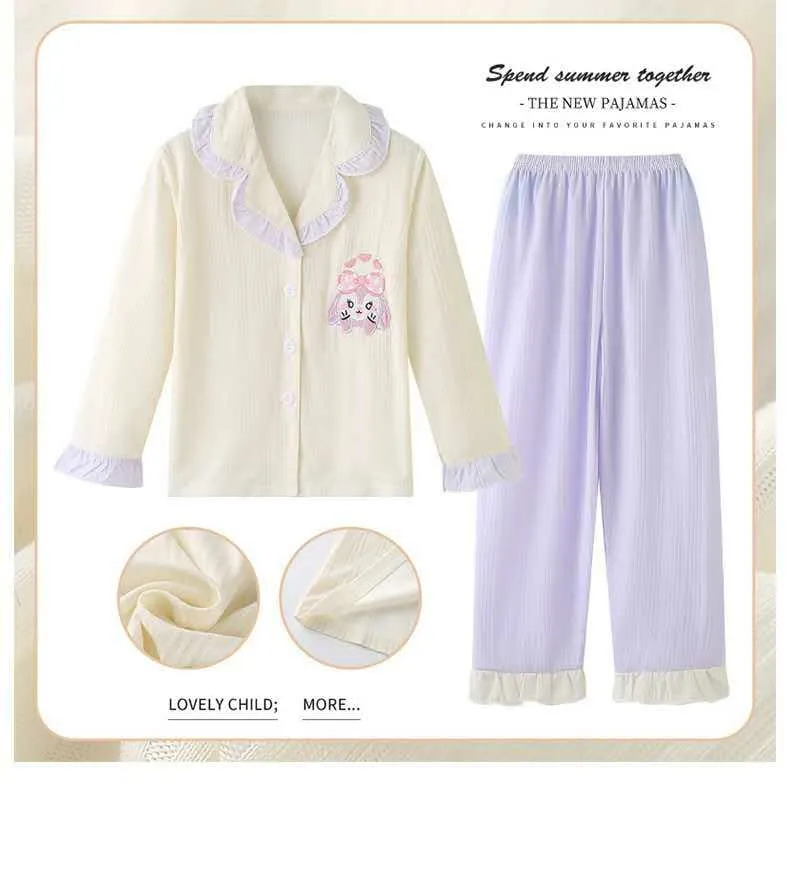 SOLID COLLAR FRILL FULL SLEEVES NIGHT SUIT - PURPLE