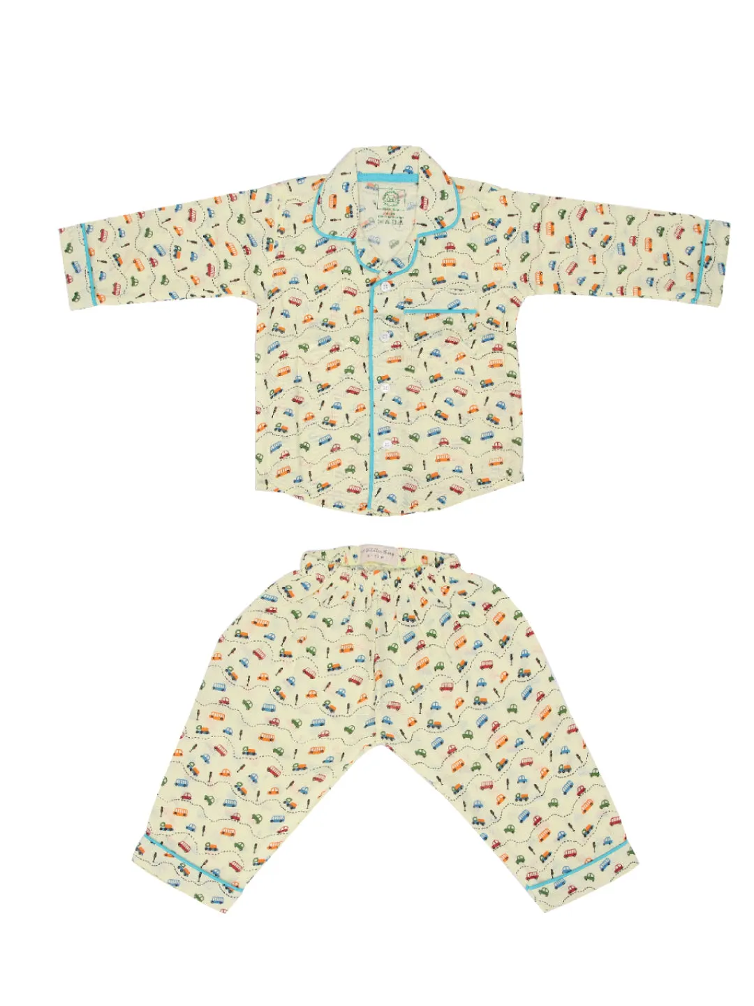 Spike's Wheels (Pack of 2) - Muslin Full Sleeve Sleep Suit for babies and kids (Unisex)