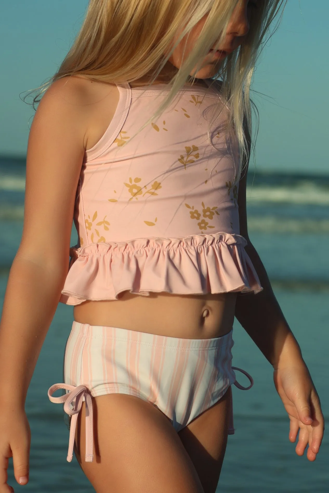 Tankini Set (pink gold cutesy floral)