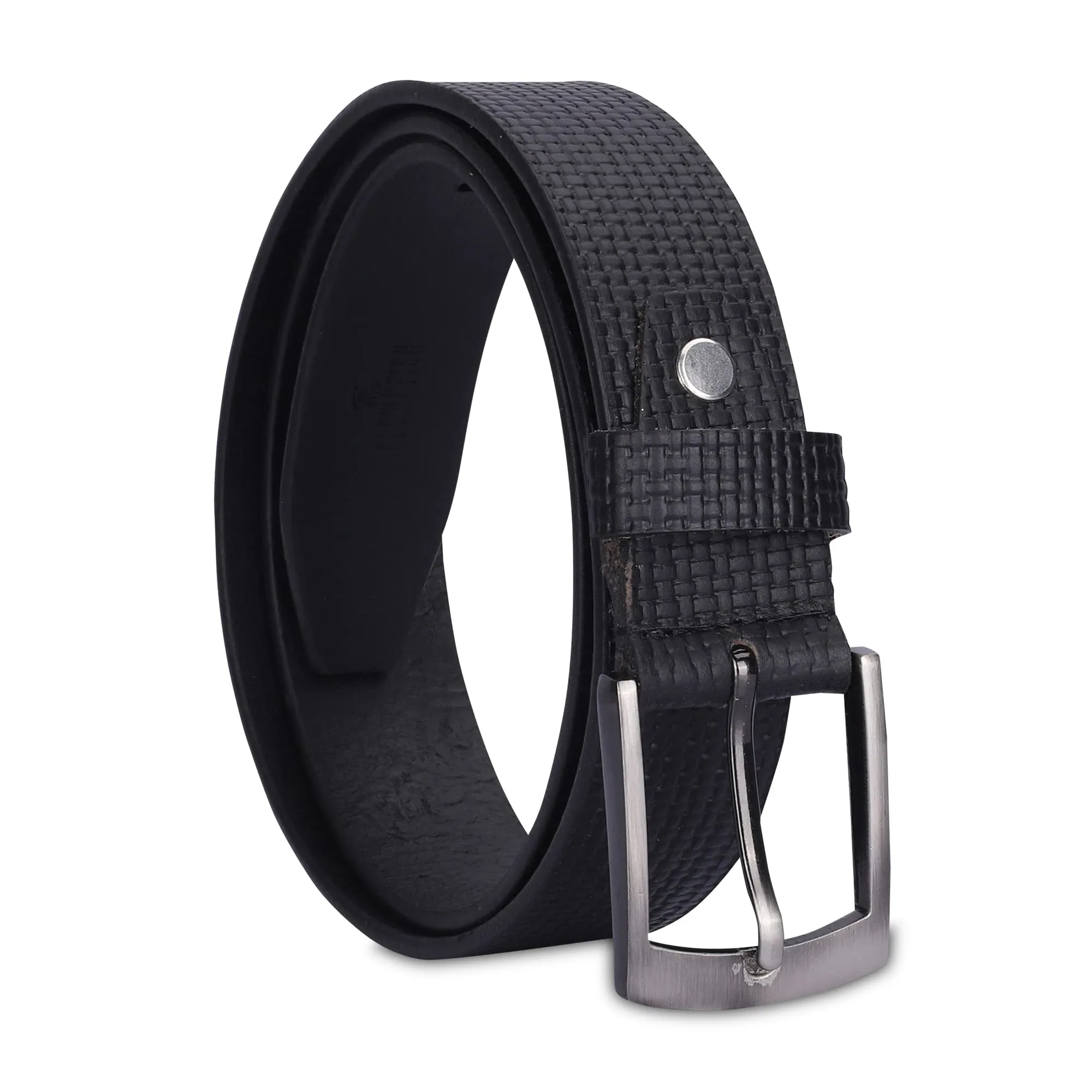 THE CLOWNFISH Men's Genuine Leather Belt -Black (Size-36 inches)