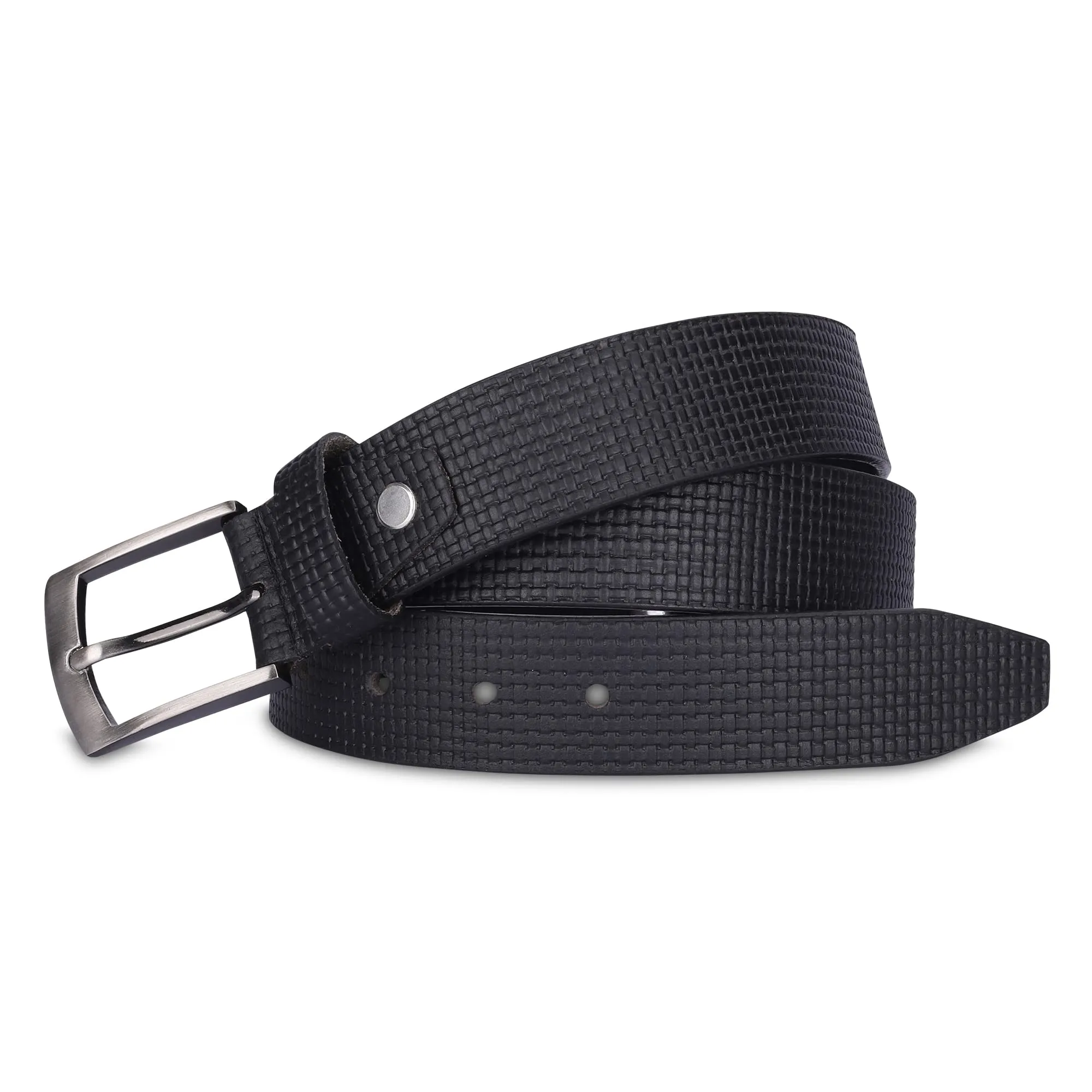 THE CLOWNFISH Men's Genuine Leather Belt -Black (Size-36 inches)