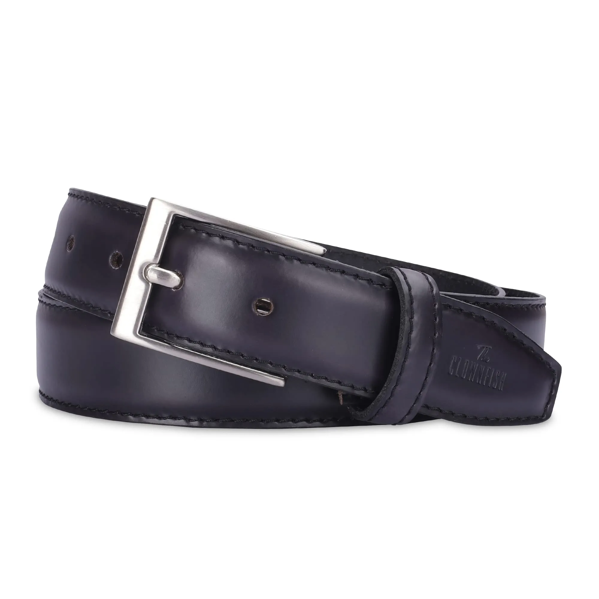 THE CLOWNFISH Men's Genuine Leather Belt - Black (Size-36 inches)