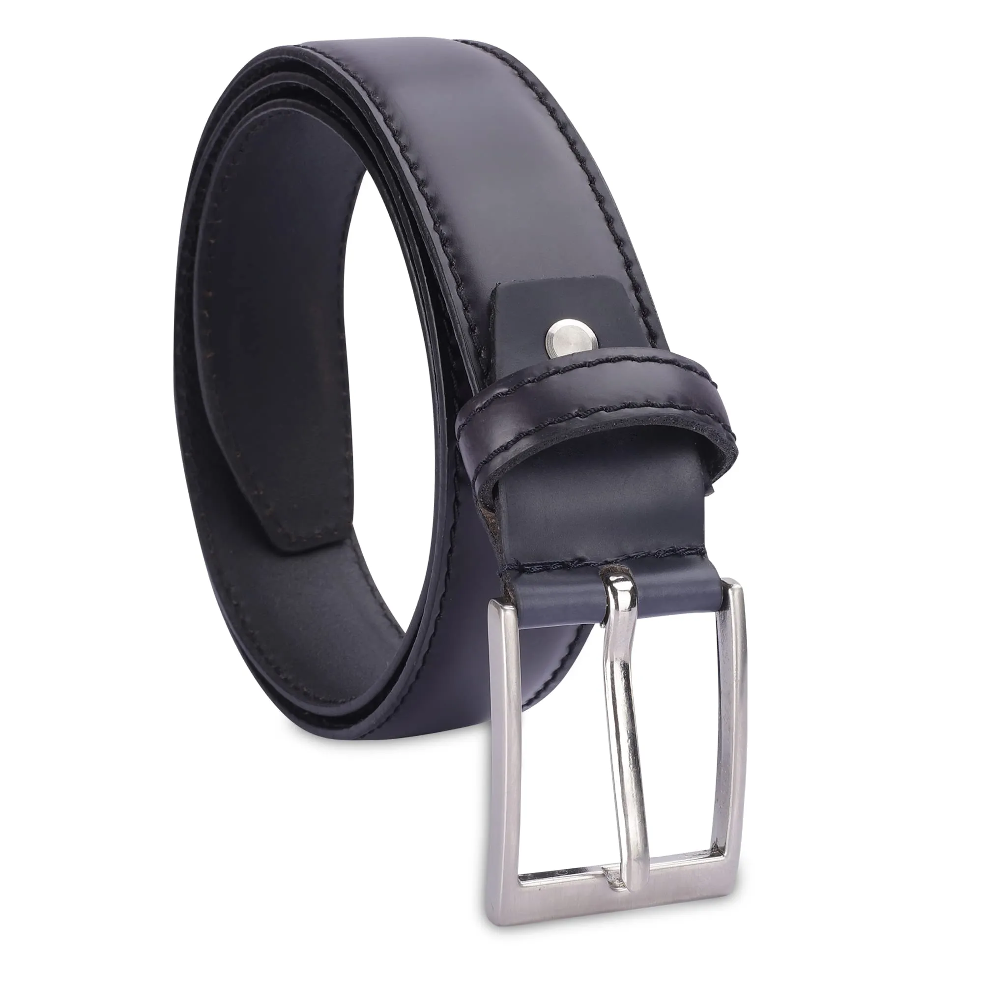 THE CLOWNFISH Men's Genuine Leather Belt - Black (Size-36 inches)