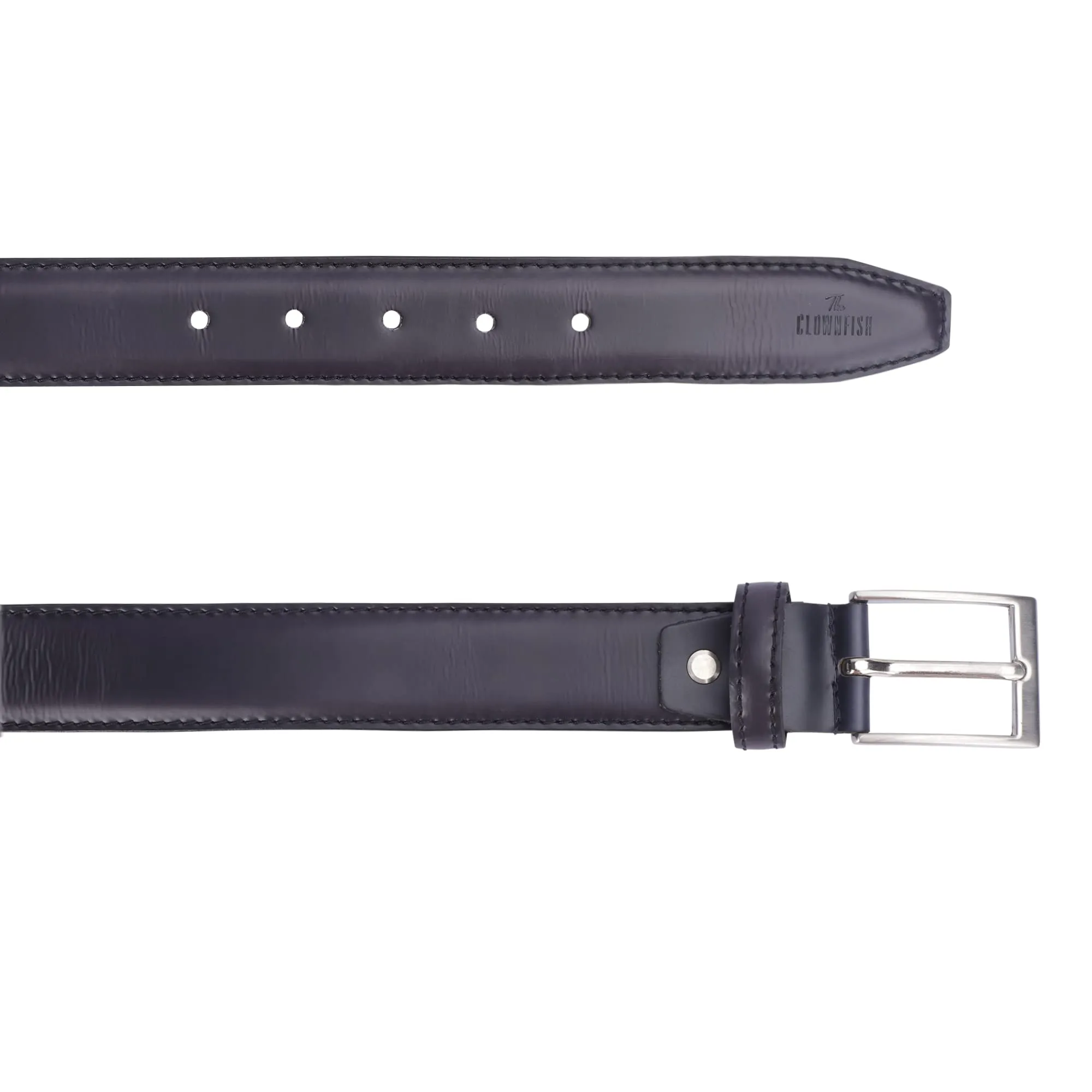 THE CLOWNFISH Men's Genuine Leather Belt - Black (Size-36 inches)