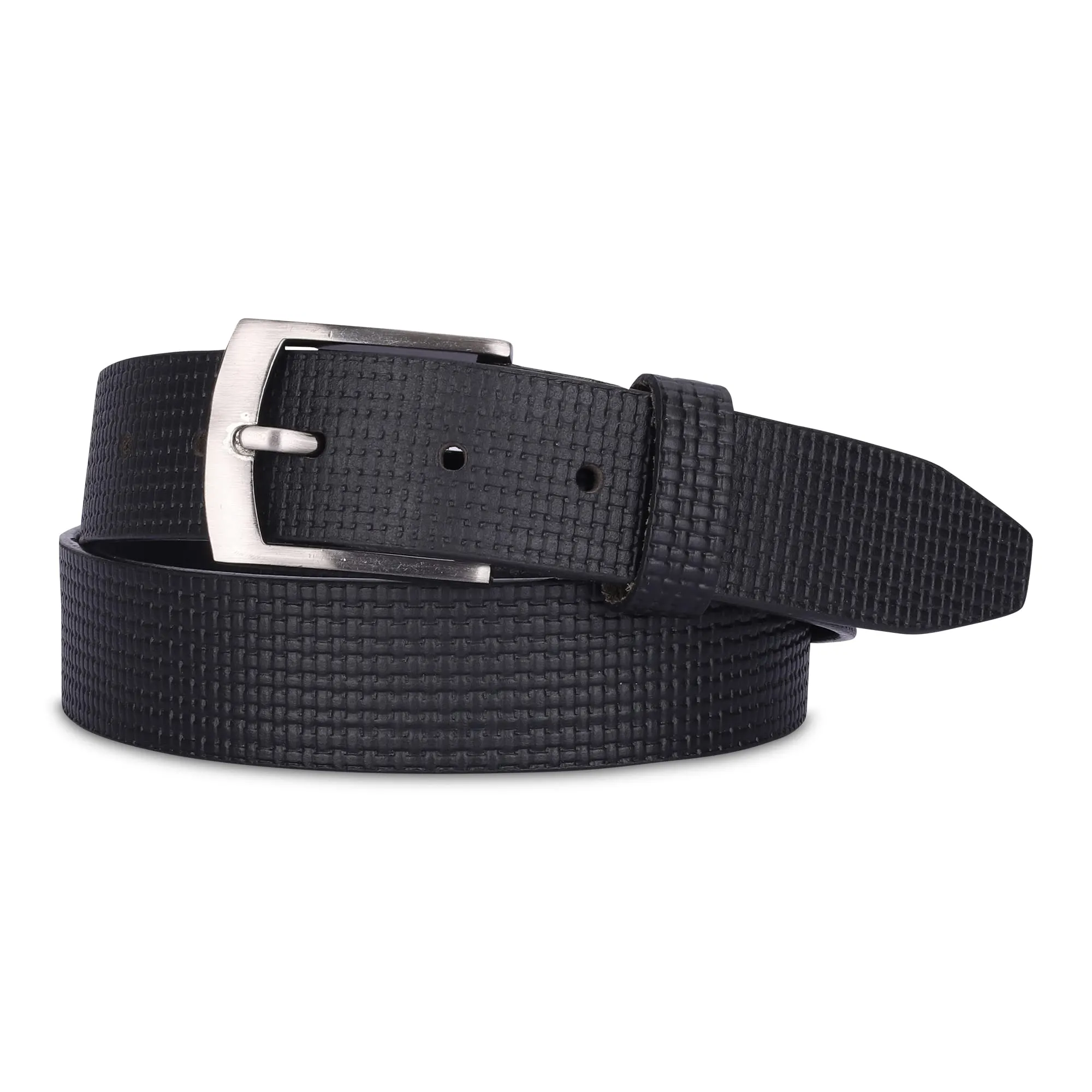 THE CLOWNFISH Men's Genuine Leather Belt -Black (Size-36 inches)