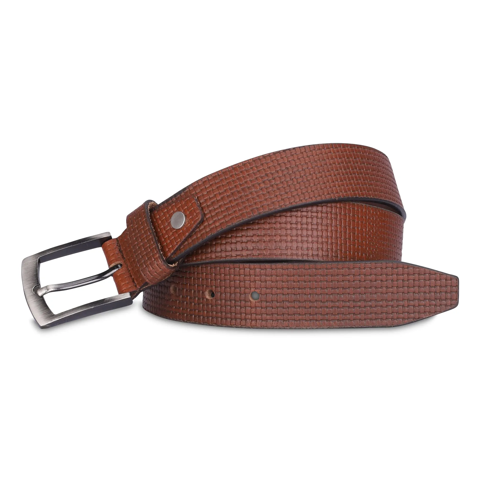 THE CLOWNFISH Men's Genuine Leather Belt -Tan (Size-32 inches)