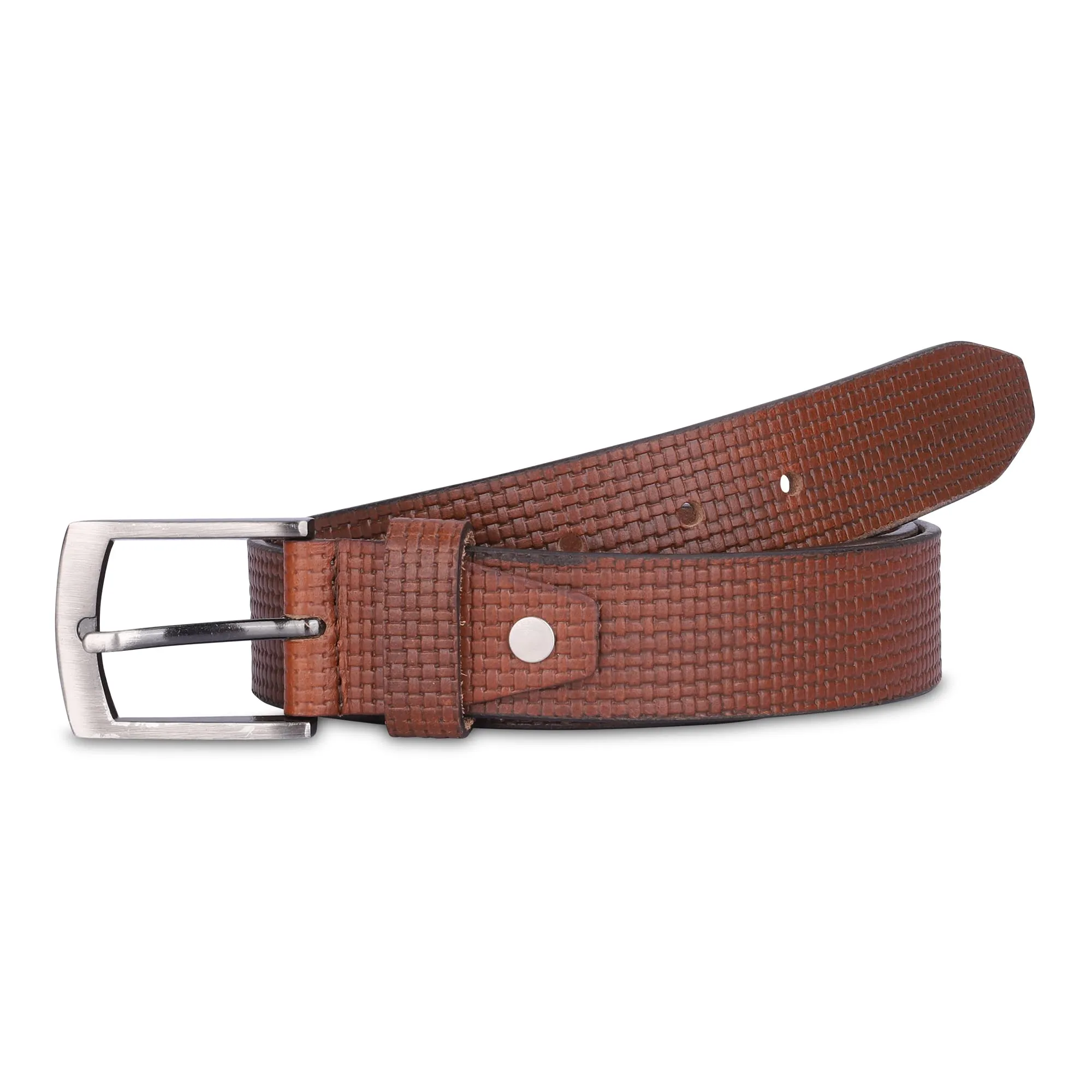 THE CLOWNFISH Men's Genuine Leather Belt -Tan (Size-32 inches)