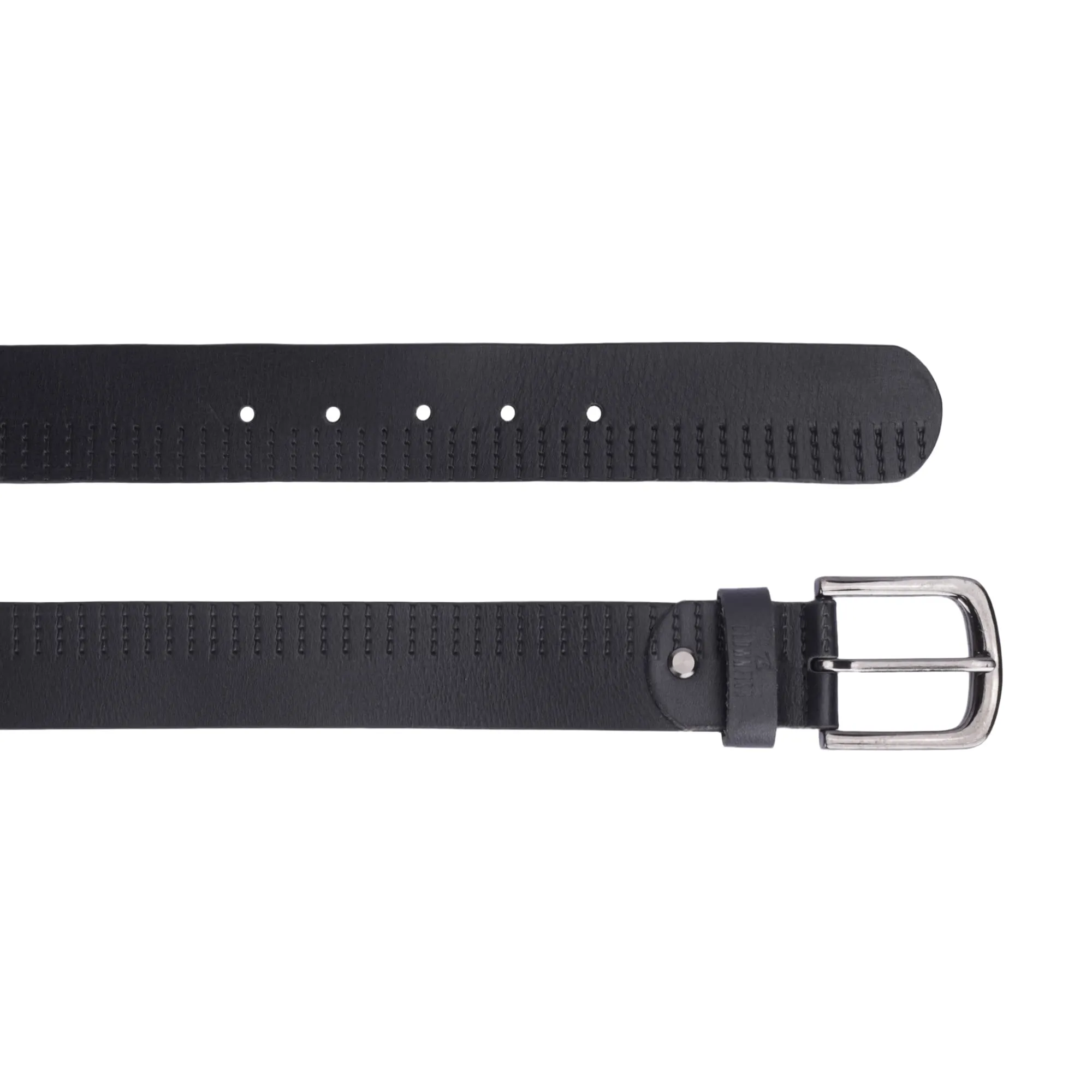 THE CLOWNFISH Men's Genuine Leather Belt with Design -Black (Size - 36 inches)