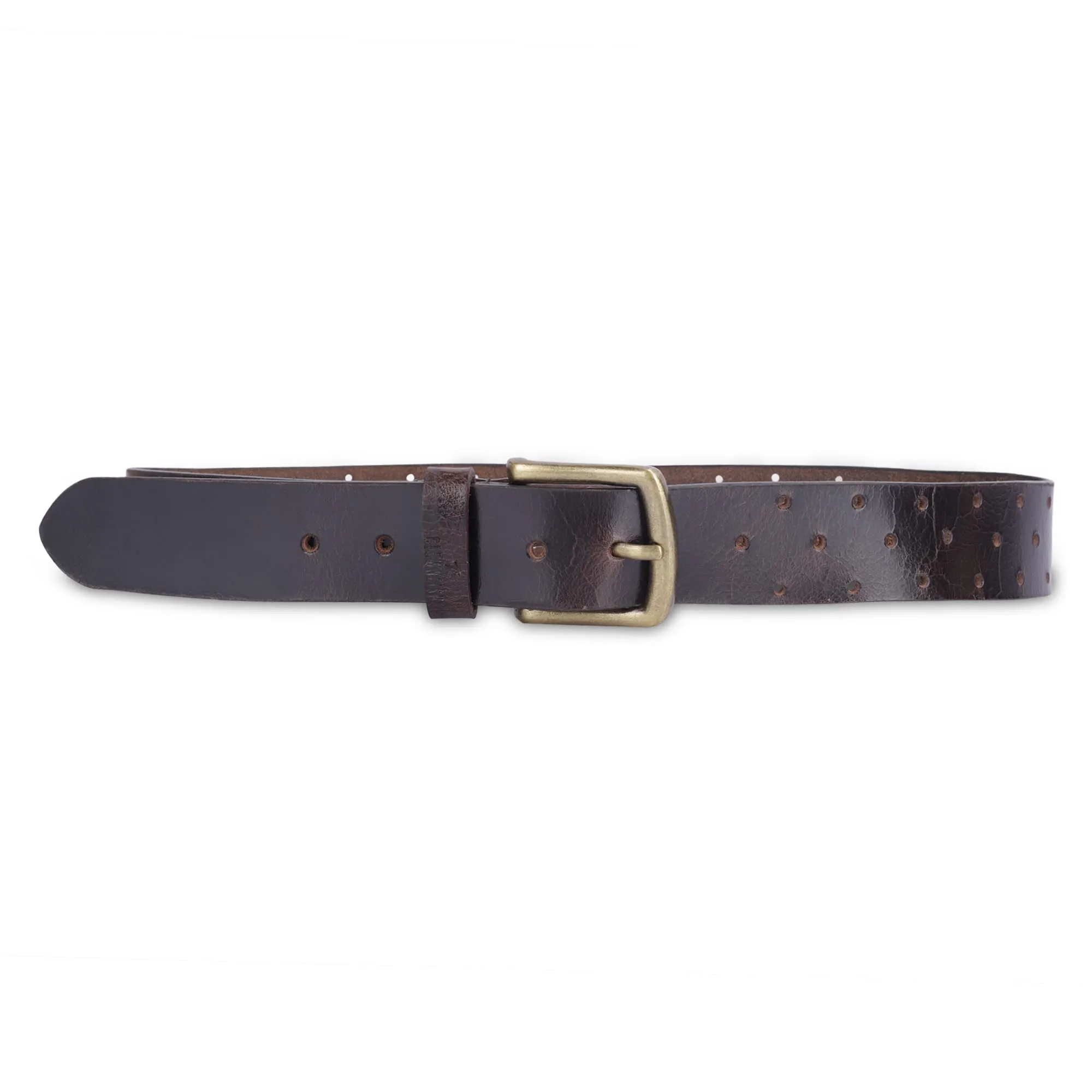 THE CLOWNFISH Men's Genuine Leather Belt with Textured Design- Burgundy (Size-32 inches)