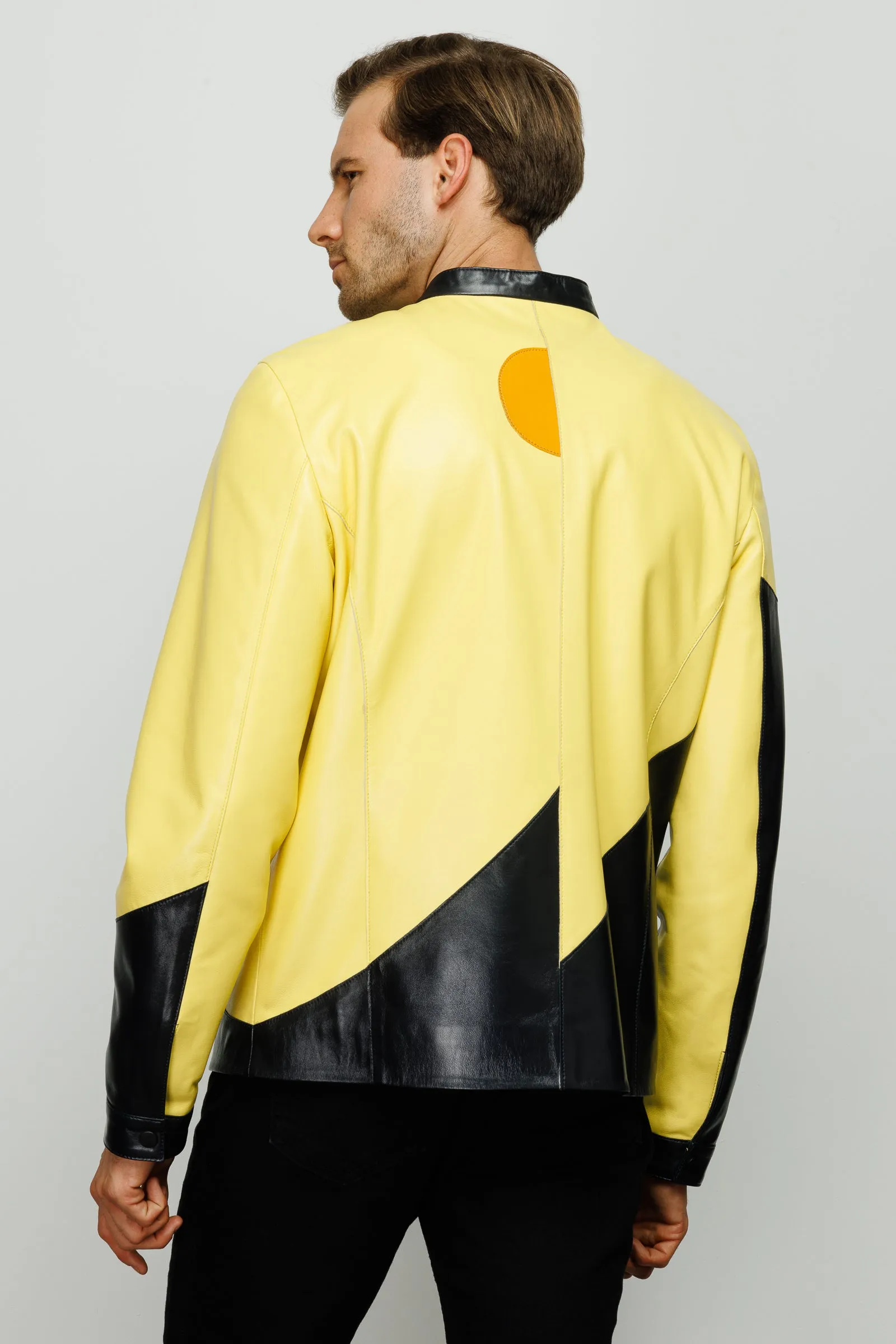 The Galt Yellow Leather Men Jacket