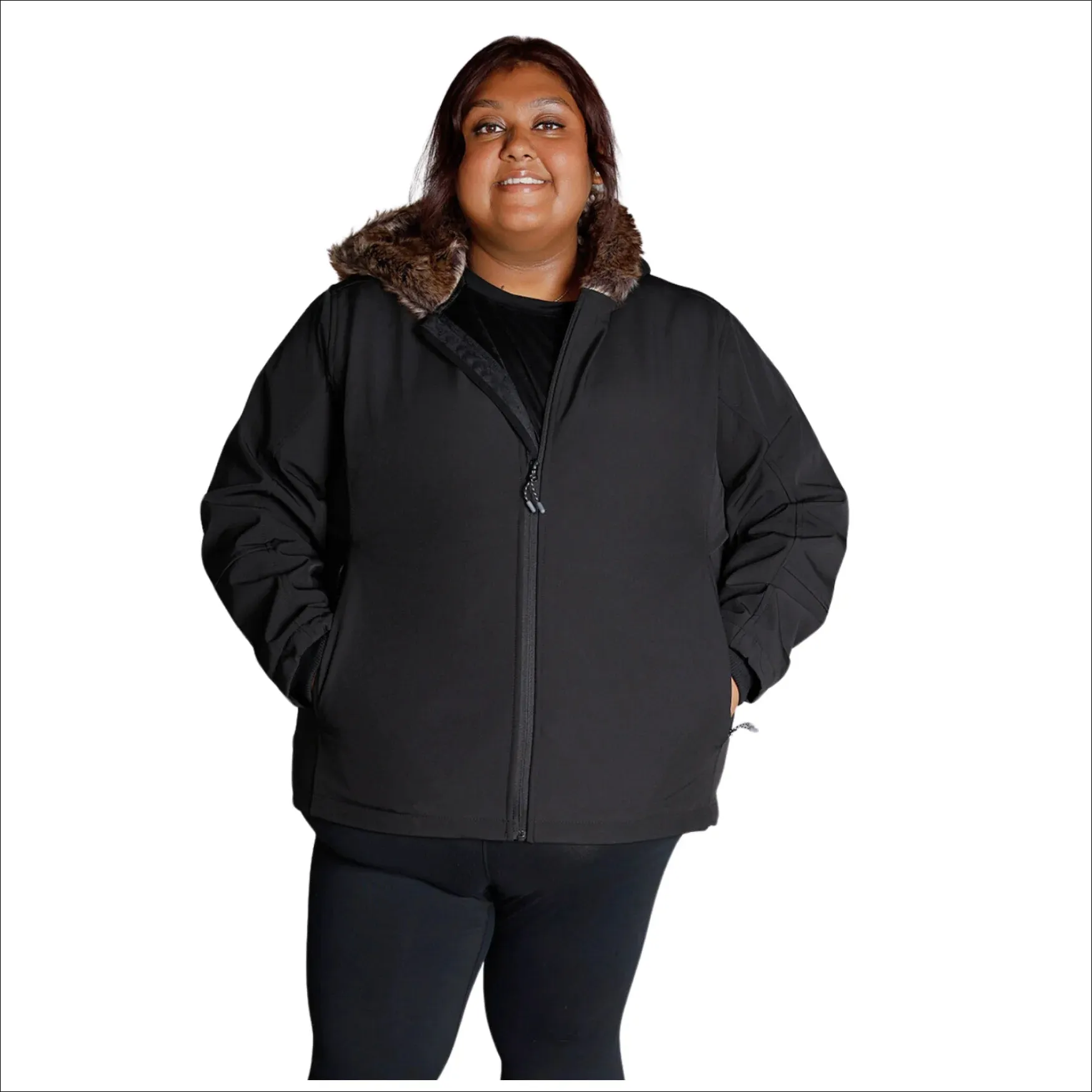 Women’s Plus Size Alta Faux Fur 1X-6X  Soft Shell Jacket