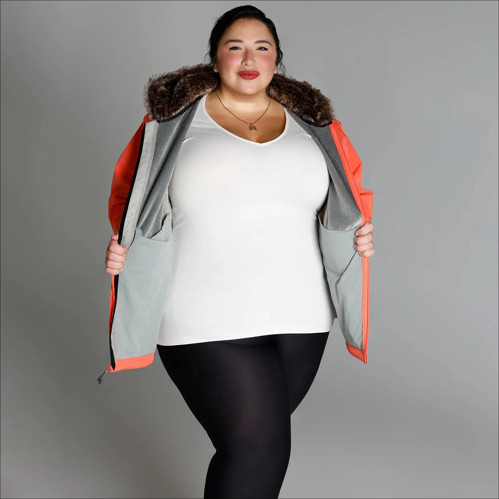 Women’s Plus Size Alta Faux Fur 1X-6X  Soft Shell Jacket