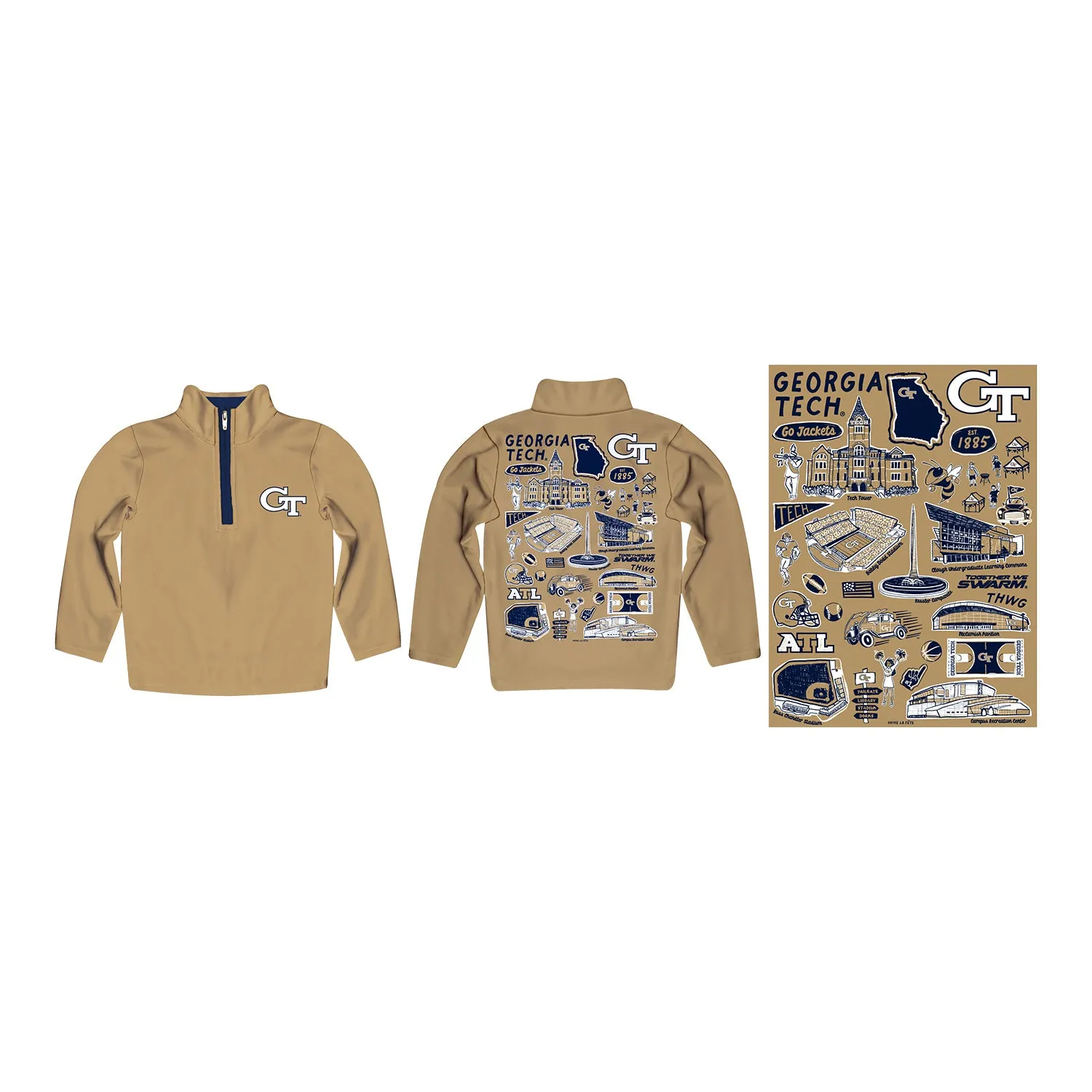 Youth Georgia Tech Yellow Jackets Impressions 1/4 Zip Gold Jacket