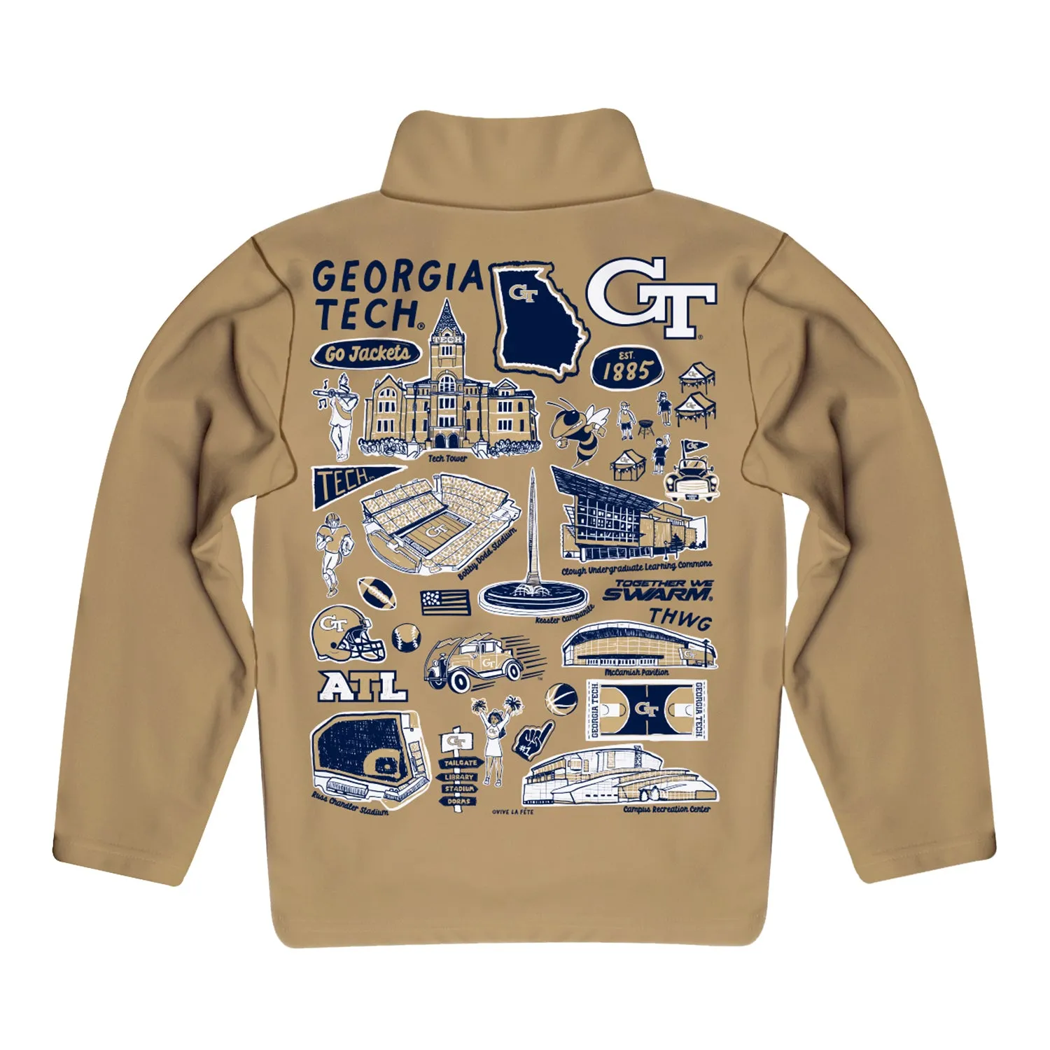 Youth Georgia Tech Yellow Jackets Impressions 1/4 Zip Gold Jacket